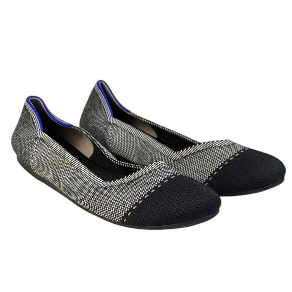 Rothy's The Flat Grey Mist Cap Toe EUC Size 7  S3546